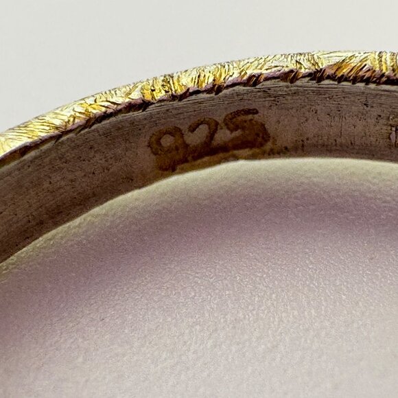 VTG Israeli Sterling Silver Gold Tone Stacking Band Stacy Givon Ring Size 8.5 - Picture 6 of 11